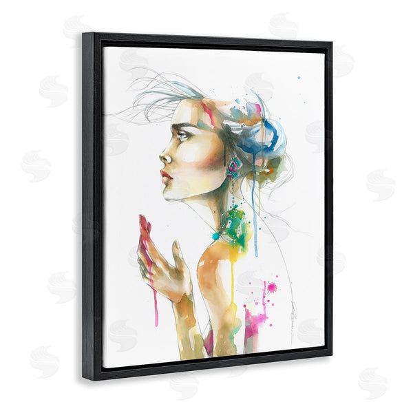 Stupell Industries Elisaveta Stoilova | Abstract Watercolor Female Side Portrait