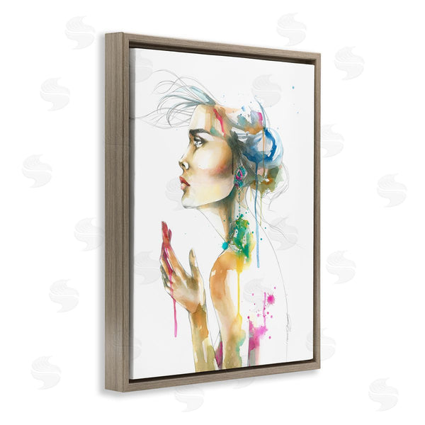 Stupell Industries Elisaveta Stoilova | Abstract Watercolor Female Side Portrait