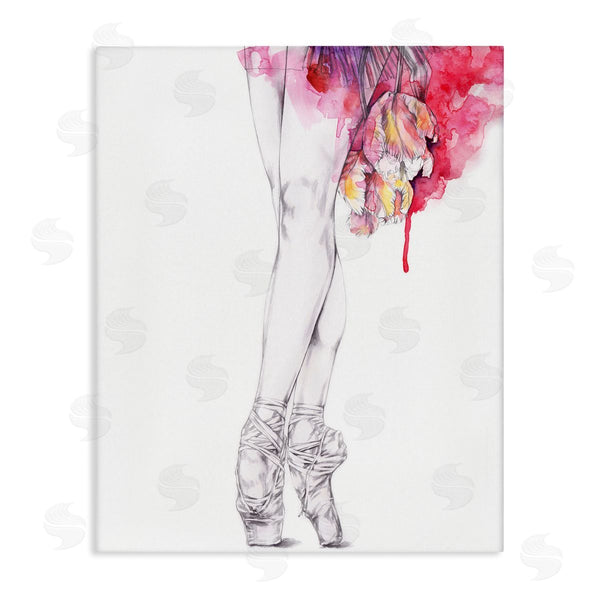 stupell industries Elisaveta Stoilova | Ballerina Pointed Toes Watercolor Tutu