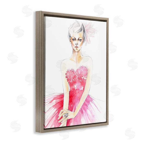 Stupell Industries Elisaveta Stoilova | Female Pink Watercolor Dress