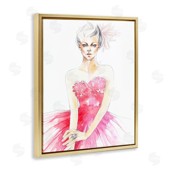 Stupell Industries Elisaveta Stoilova | Female Pink Watercolor Dress