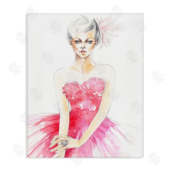 stupell industries Elisaveta Stoilova | Female Pink Watercolor Dress