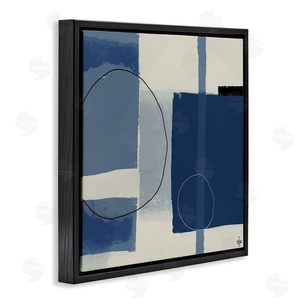 Stupell Industries Elizabeth Hale | Bold Blue Abstract Geometric Shapes Circles Squares Wall Art