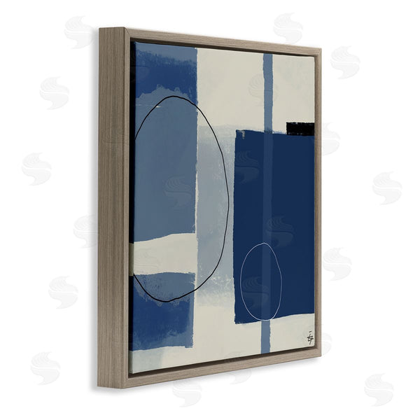 Stupell Industries Elizabeth Hale | Bold Blue Abstract Geometric Shapes Circles Squares Wall Art
