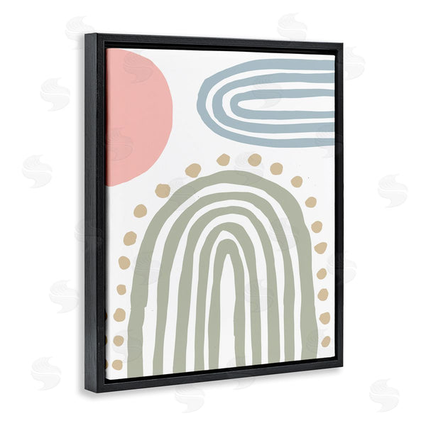Stupell Industries Elizabeth Medley | Abstract Rainbow Sky Pink Sun Polka Dots Wall Art