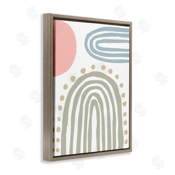 Stupell Industries Elizabeth Medley | Abstract Rainbow Sky Pink Sun Polka Dots Wall Art