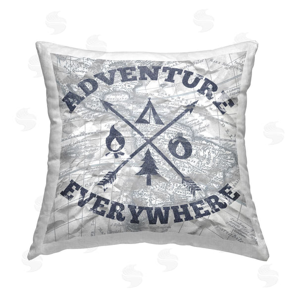 stupell industries Elizabeth Medley | Adventure Everywhere Phrase Printed Throw Pillow