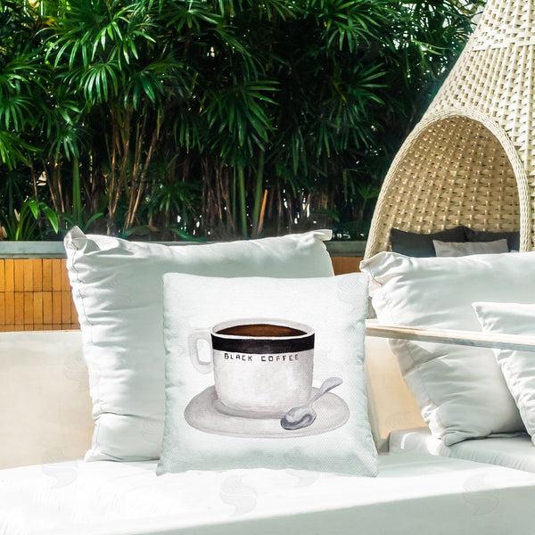 Stupell Industries Elizabeth Medley | Black Coffee Mug Throw Pillow