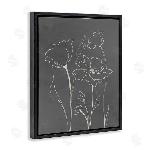 Stupell Industries Elizabeth Medley | Blooming Flower Buds Casual Grey Line Doodle Wall Art