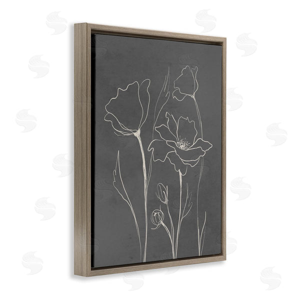 Stupell Industries Elizabeth Medley | Blooming Flower Buds Casual Grey Line Doodle Wall Art