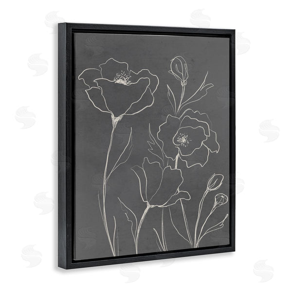 Stupell Industries Elizabeth Medley | Blossoming Flower Petals Botanical Line Doodle Drawing Wall Art