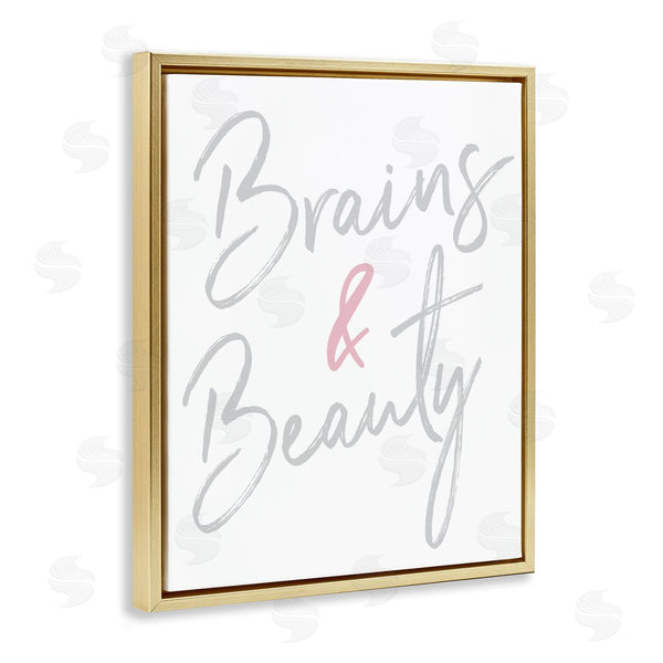 Stupell Industries Elizabeth Medley | Brains And Beauty Phrase Wall Art