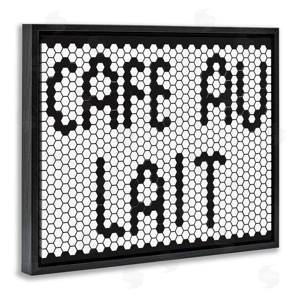 Stupell Industries Elizabeth Medley | Caf� Au Lait Sign Geometric Hexagon Pattern Wall Art