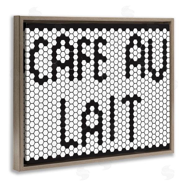 Stupell Industries Elizabeth Medley | Caf� Au Lait Sign Geometric Hexagon Pattern Wall Art