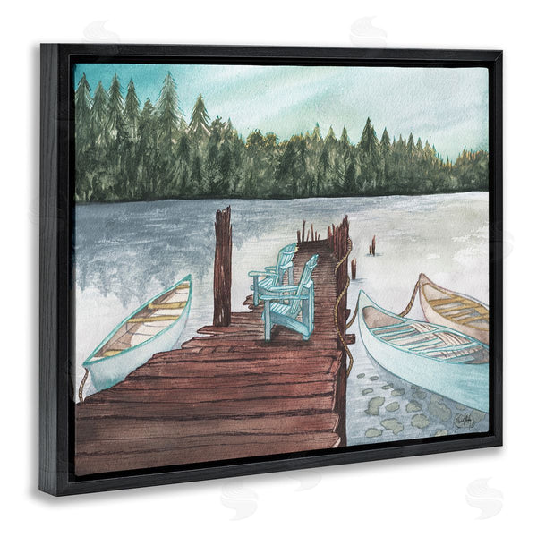Stupell Industries Elizabeth Medley | Canoes At Lake Dock
