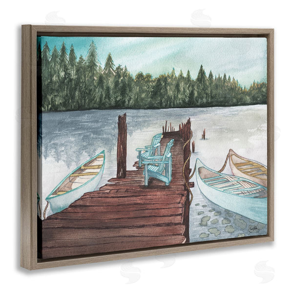 Stupell Industries Elizabeth Medley | Canoes At Lake Dock