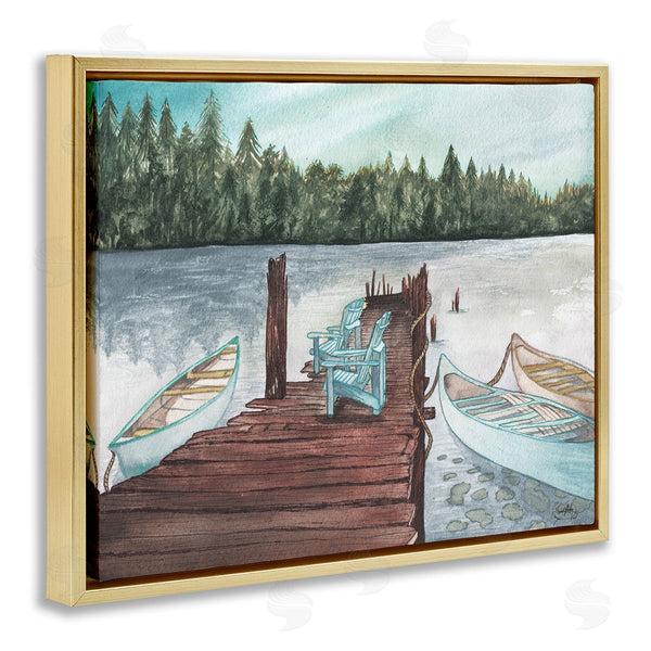 Stupell Industries Elizabeth Medley | Canoes At Lake Dock