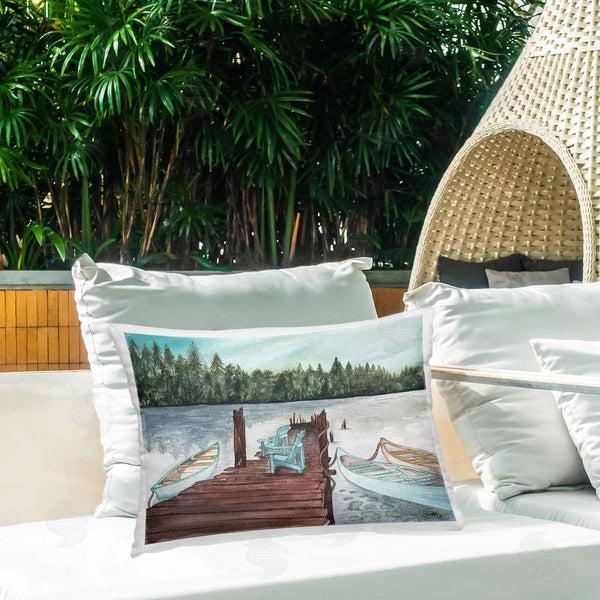 Stupell Industries Elizabeth Medley | Canoes At Lake Dock