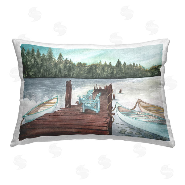 stupell industries Elizabeth Medley | Canoes at Lake Dock