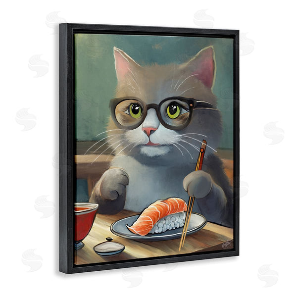 Stupell Industries Elizabeth Medley | Cat Eating Sushi Wall Art