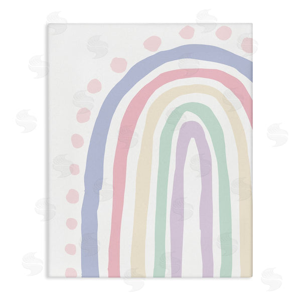 stupell industries Elizabeth Medley | Children's Soft Pastel Rainbow Pink Polka Dots Wall Art