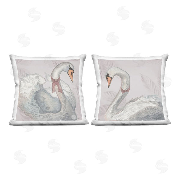 stupell industries Elizabeth Medley | Classic Swans with Bows Throw Pillow