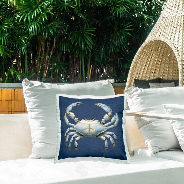 Stupell Industries Elizabeth Medley | Detailed Aquatic Blue Crab Printed Throw Pillow