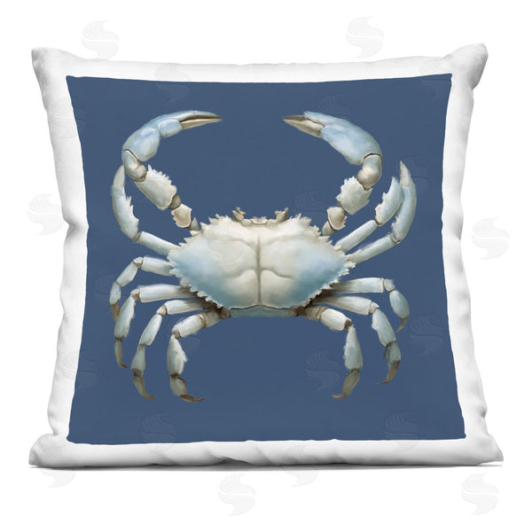 stupell industries Elizabeth Medley | Detailed Aquatic Blue Crab Printed Throw Pillow