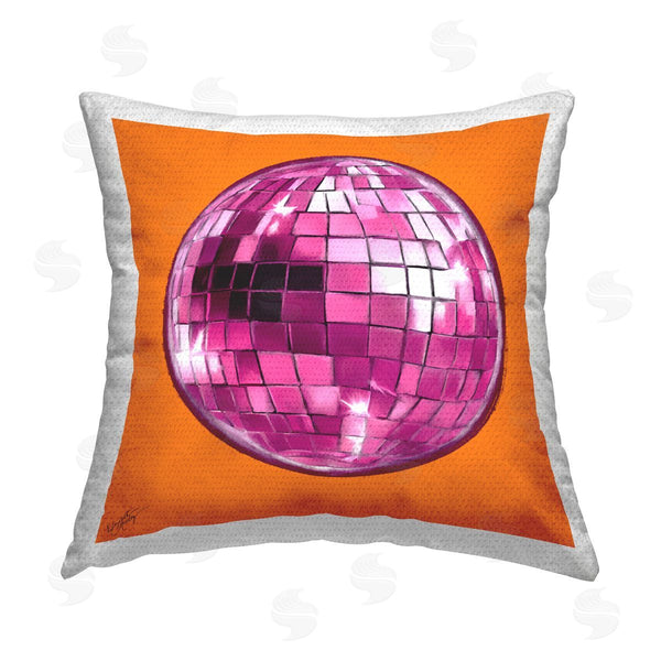 Stupell Industries Elizabeth Medley | Disco Ball On Orange Printed Throw Pillow