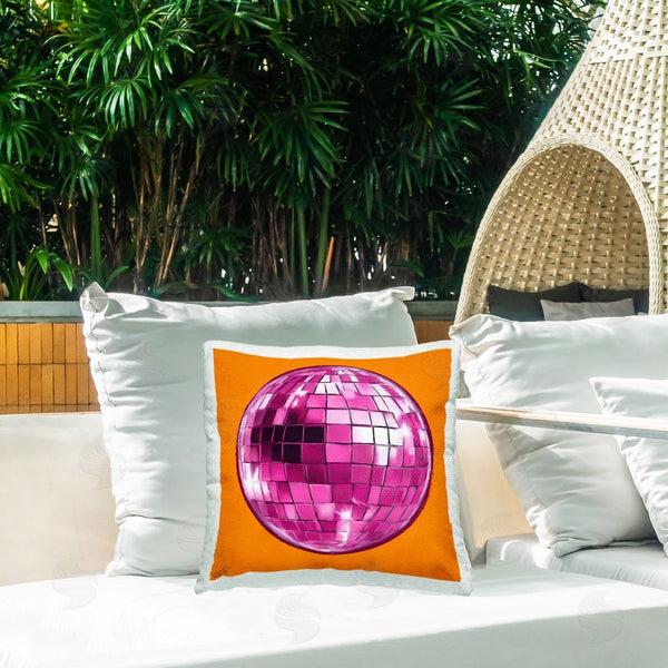 Stupell Industries Elizabeth Medley | Disco Ball On Orange Printed Throw Pillow