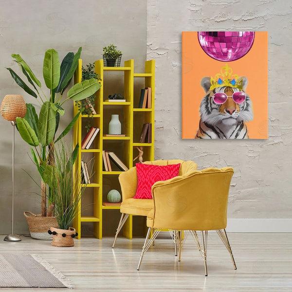 Stupell Industries Elizabeth Medley | Disco Tiger With Crown Wall Art