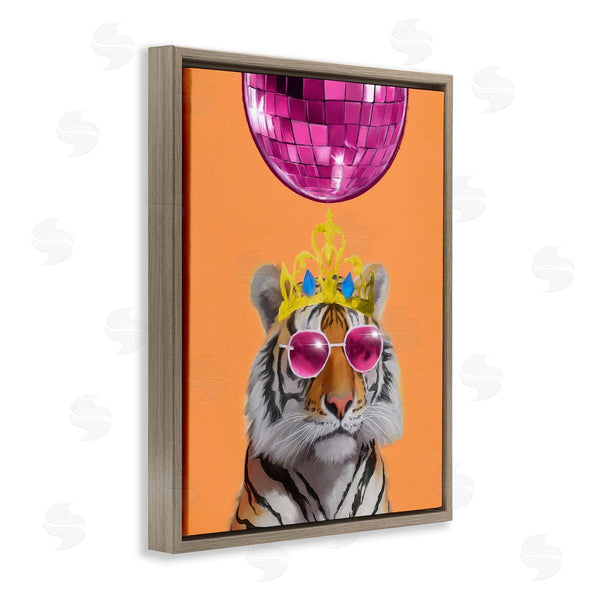 Stupell Industries Elizabeth Medley | Disco Tiger With Crown Wall Art