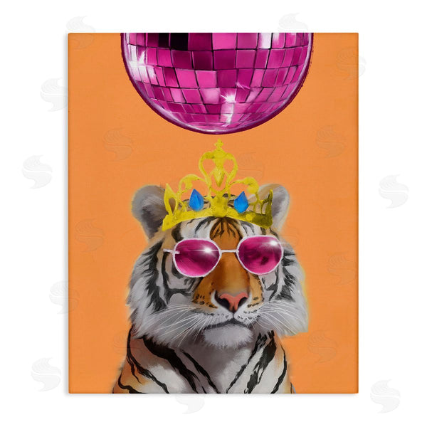 stupell industries Elizabeth Medley | Disco Tiger with Crown Wall Art