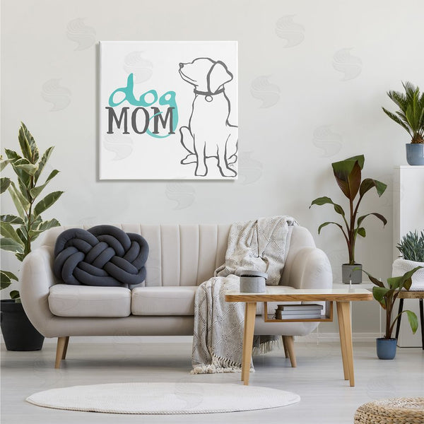 Stupell Industries Elizabeth Medley | Dog Mom Phrase Sitting Pet Labrador With Collar Wall Art