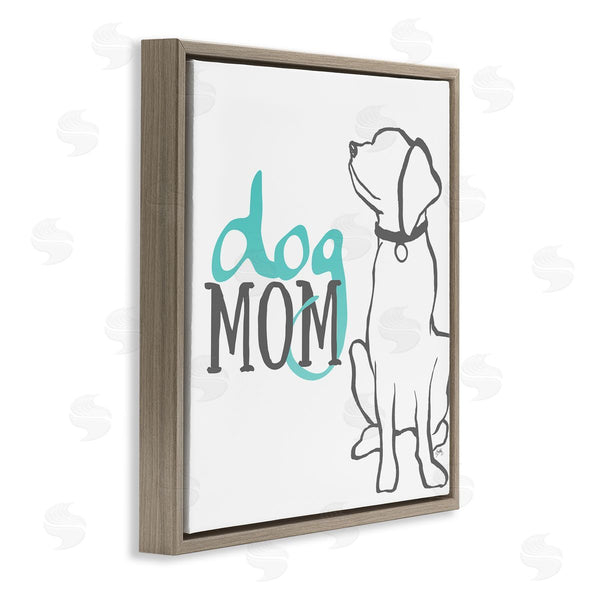 Stupell Industries Elizabeth Medley | Dog Mom Phrase Sitting Pet Labrador With Collar Wall Art