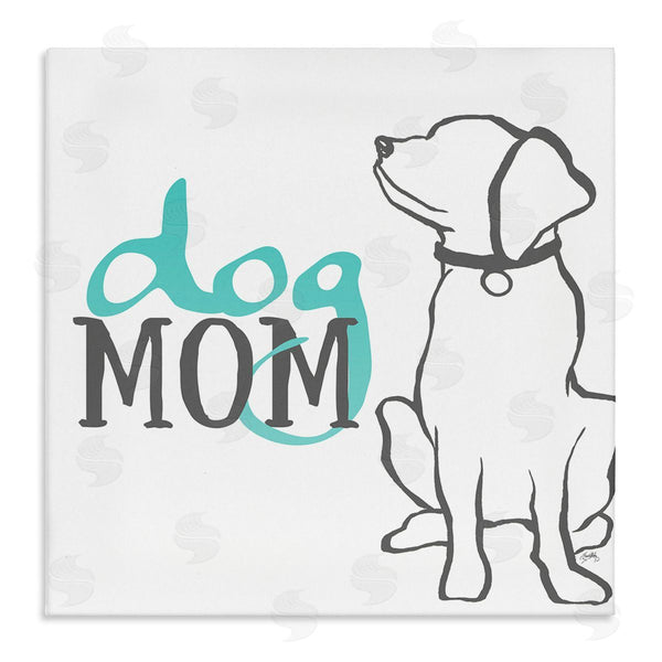 stupell industries Elizabeth Medley | Dog Mom Phrase Sitting Pet Labrador with Collar Wall Art
