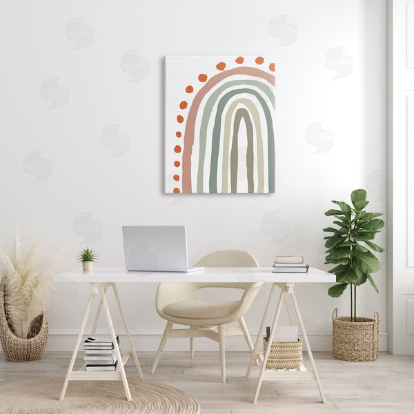 Stupell Industries Elizabeth Medley | Earth Tone Rainbow With Red Polka Dots Wall Art