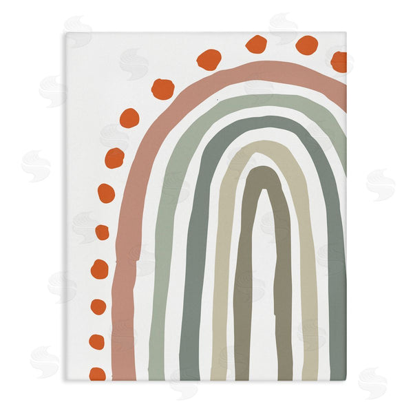 stupell industries Elizabeth Medley | Earth Tone Rainbow with Red Polka Dots Wall Art