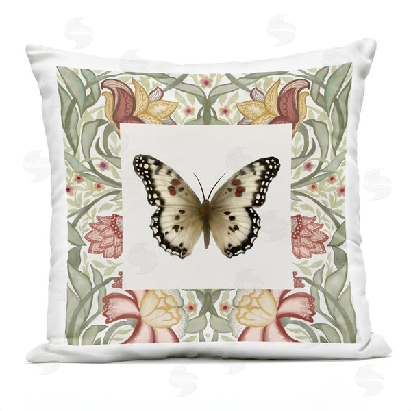 Stupell Industries Elizabeth Medley | Earthy Vintage Butterfly Florals Throw Pillow
