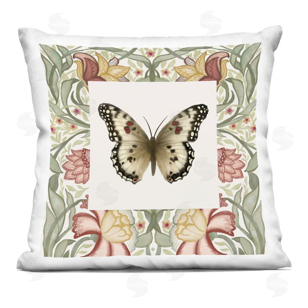 stupell industries Elizabeth Medley | Earthy Vintage Butterfly Florals Throw Pillow