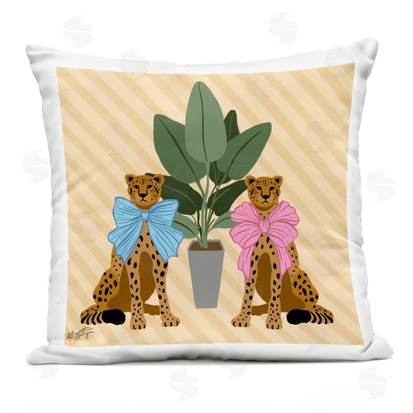 Stupell Industries Elizabeth Medley | Fashion Cheetahs With House Plant Printed Throw Pillow