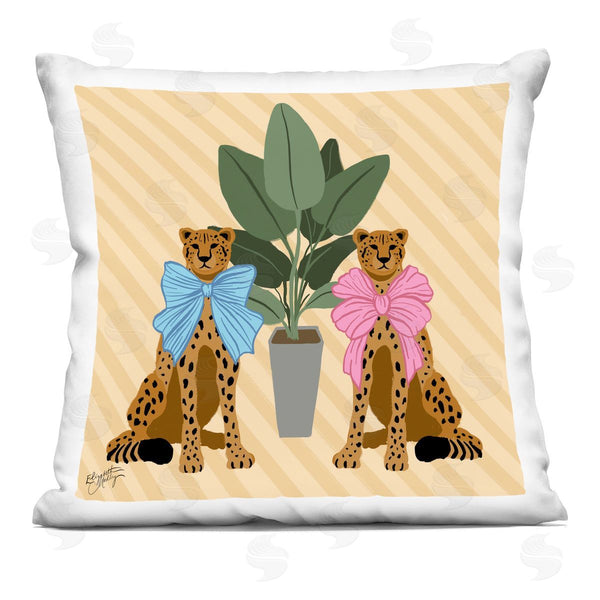 stupell industries Elizabeth Medley | Fashion Cheetahs with House Plant Printed Throw Pillow
