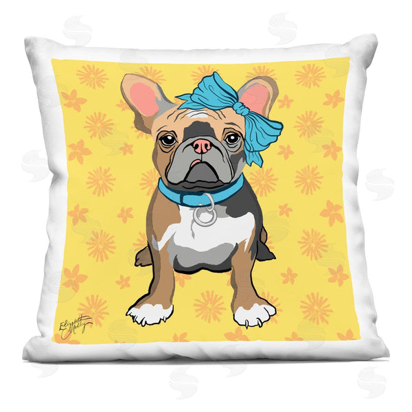 stupell industries Elizabeth Medley | Fashionista Puppy over Flowers Printed Throw Pillow