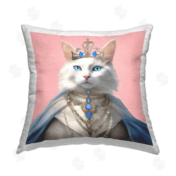 Stupell Industries Elizabeth Medley | Feline Princess With Crown Printed Throw Pillow