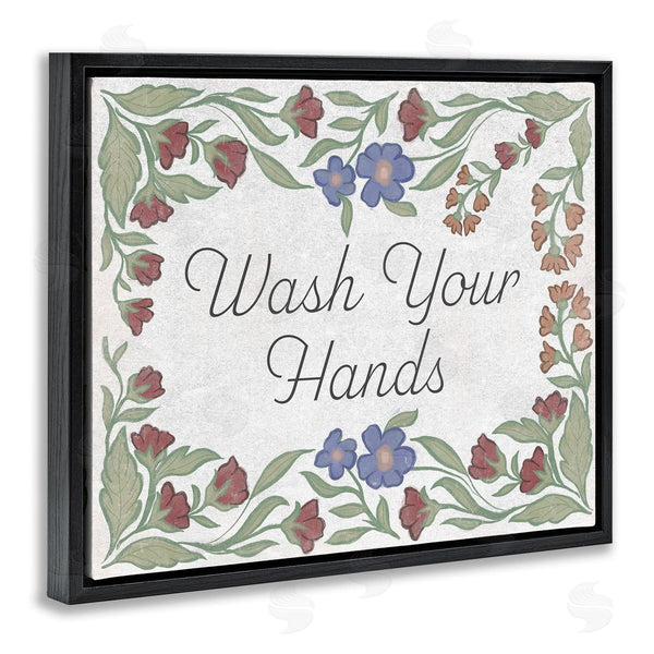 Stupell Industries Elizabeth Medley | Floral Wash Hands Phrase Wall Art