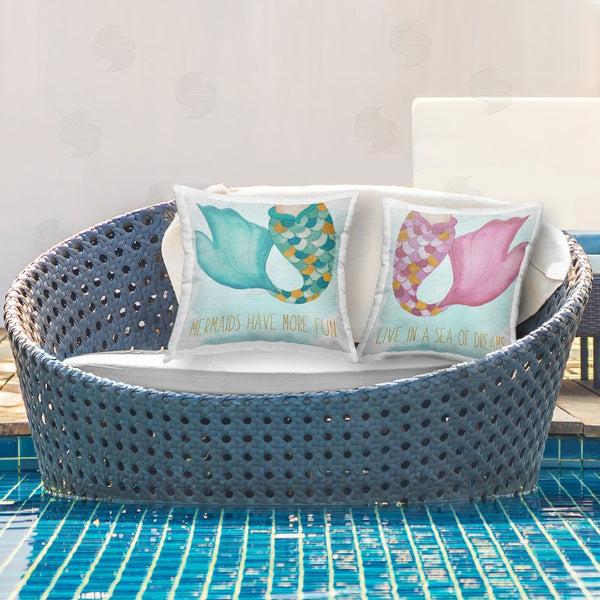 Stupell Industries Elizabeth Medley | Fun Mermaid Tails Printed Throw Pillow Set