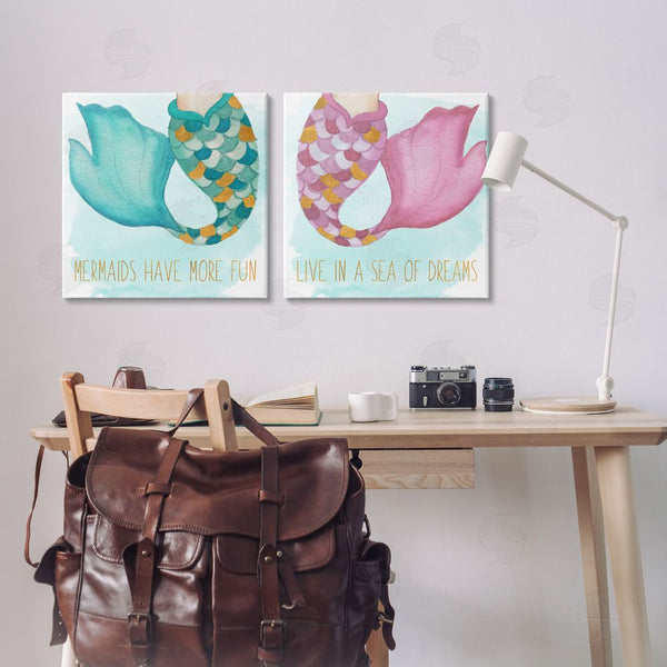 Stupell Industries Elizabeth Medley | Fun Mermaid Tails Wall Art
