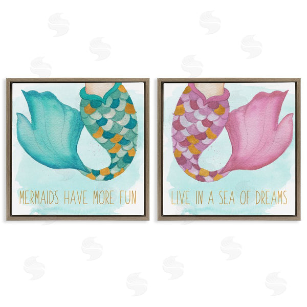 Stupell Industries Elizabeth Medley | Fun Mermaid Tails Wall Art