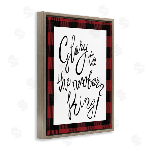 Stupell Industries Elizabeth Medley | Glory To Newborn King Plaid Christmas Wall Art
