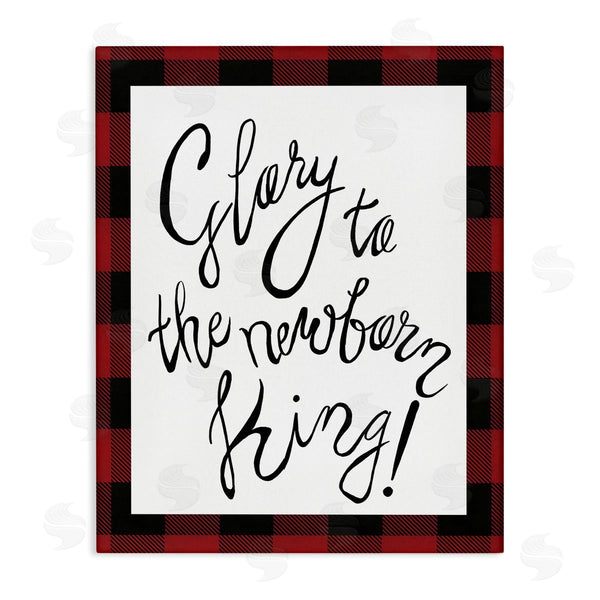 stupell industries Elizabeth Medley | Glory to Newborn King Plaid Christmas Wall Art